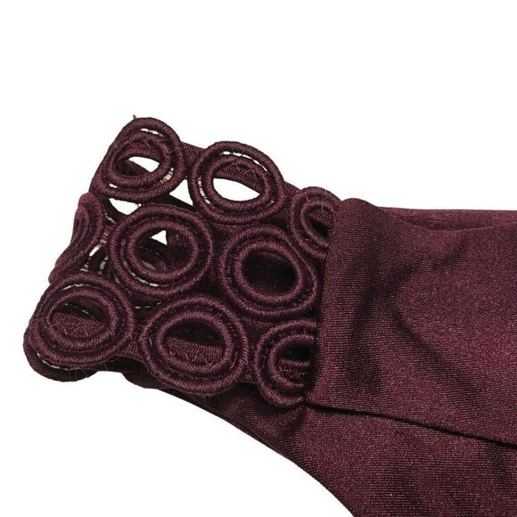 Becca Wine Hipster Bikini Bottom Sz XL Open Cutwork Side Design NEW - Picture 3 of 5